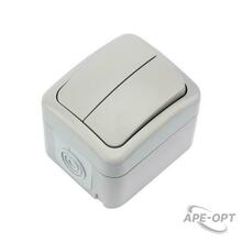Изображения товара Выключатель двухклавишный Mini OG OG IP54, о/у, серый | KR-78-0833 | Kranz