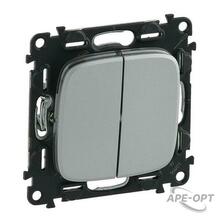 Изображения товара Valena ALLURE DIY Алюминий Выключатель 2-х клавишный 10А 250В | 752905 | Legrand