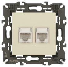 Изображения товара 14-3108-02 Розетка 2хRJ45, IP20, сл.кость | Б0034309 | ЭРА
