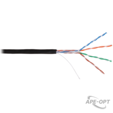 Изображения товара NKL 4600B-BK - Кабель NIKOLAN U/UTP 4 пары, Кат.5e (Класс D), тест по ISO/IEC, 100МГц, одножильный, BC (чистая медь), 24AWG (0,50мм), внешний, PE до -60С, черный, 305м