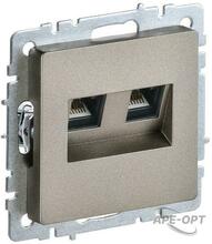 Изображения товара BRITE Розетка компьютерная 2-ая RJ45 кат.5E РК10-2-БрШ шампань | BR-K20-1-K37 | IEK
