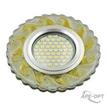 Изображения товара Светильник декор.встр Luciole DLS-L139 GU5.3 GLASSY/GOLD GU5.3 доп.LED подсветка 3Вт, стекл,зерк./прозр.+светло-желтый