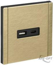 Изображения товара FORTE&PIANO Розетка USB A+C 18Вт FP651M металл шампань | FP-U22-018-M-K37 | IEK