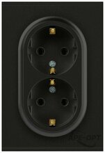 Изображения товара Розетка Arktik 16-2105-05 двойная с заземлением 2X2P+E Schuko со шторками 16А-250В антрацит | Б0070458 | ЭРА