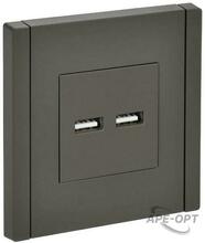 Изображения товара FORTE&PIANO Розетка USB A+A 3,1А FP349 серый | FP-U21-D31-K03 | IEK