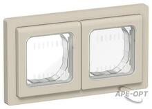 Изображения товара FLITE Рамка 2-местная IP55 Рпро-2-55-ФлЛ льняной | FI-M20-32-55-K88 | IEK