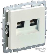 Изображения товара BRITE Розетка компьютерная 2-ая RJ45 кат.6 РК11-2-БрЖ жемчуг | BR-K20-2-K36 | IEK