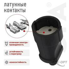 Изображения товара Rx3-B ЭРА Розетка кабельная б/з прямая ПВХ 10A черная (20/8) | Б0039684 | ЭРА
