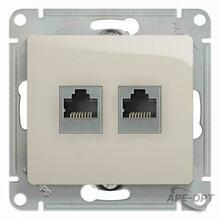 Изображения товара Glossa Молочный Розетка 2-ая RJ11+RJ45, кат.5E | GSL000985 | SE