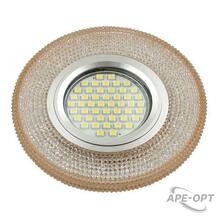Изображения товара Светильник декор.встр Luciole DLS-L142 GU5.3 GLASSY/LIGHT TEA GU5.3 доп.LED подсветка 3Вт, стекл,зерк./светло-коричневый
