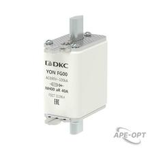 Изображения товара Предохранитель YON ножевого типа FG00 40А 690V характеристика aR | 1FG00-0040-690V-AR | DKC