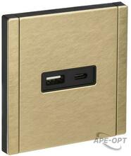 Изображения товара FORTE&PIANO Розетка USB A+C 3,1А FP650M металл шампань | FP-U22-D31-M-K37 | IEK