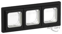 Изображения товара FLITE Рамка 3-местная IP55 Рпро-3-55-ФлЧ черный | FI-M30-32-55-K02 | IEK