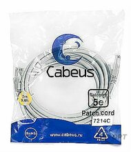 Изображения товара Cabeus PC-UTP-RJ45-Cat.5e-3m - Патч-корд U/UTP, категория 5е, 2xRJ45/8p8c, неэкранированный, серый, PVC, 3м