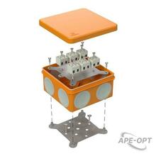 Изображения товара Коробка огнестойкая для о/п двухкомпонентная 60-0300-FR2.5-12 Е15-Е120 100х100х50 IP66 12p, 2.5 мм.кв.| 60-0300-FR2.5-12 | Промрукав