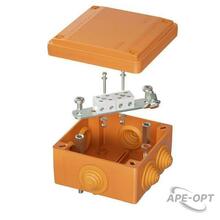 Изображения товара Коробка распределительная пластиковая FS огн., IP55,100х100х50мм, 4р, 450V,6A, 4мм.кв с кабельными вводами и клеммниками | FSB11404 | DKC