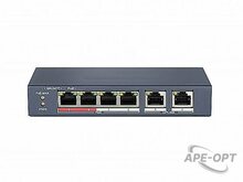 Изображения товара Сетевой неуправляемый коммутатор DS-S604P - 4 RJ45 100M PoE, 2 порта с высоким приоритетом; 2 Uplink порта 100М Ethernet