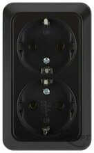 Изображения товара Розетка Intro Quadro 2-204-05 двойная с заземлением 2х2P+E Schuko 16А-250В IP20 ОУ антрацит | Б0069696 | Intro