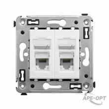 Изображения товара Розетка RJ-45 в стену, кат.6 двойная, Avanti, "Белое облако" | 4400294 | DKC