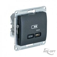 Изображения товара Glossa Антрацит USB Розетка тип-C 65W высокоскор.заряд