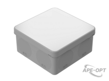 Изображения товара Коробка распределительная для о/п 100х100х50мм IP67 серая, двухкомпонентная, стойкая к УФ, атмосферостойк, 8 мембр