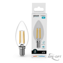 Изображения товара Лампа светодиодная Filament Elementary Свеча 8W 540lm 4100К Е14 LED 1/10/100 | 32128 | Gauss