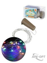 Изображения товара Гирлянда-пробка для бутылки "Роса20" 20LED, 2м, многоцветная, 3хAG13/LR44, | SQ0361-0101 | TDM