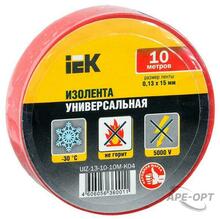 Изображения товара Изолента 0,13х15 мм красная 10 метров IEK | UIZ-13-10-10M-K04 | IEK