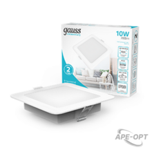 Изображения товара Светильник Elementary Downlight квадрат 10W 780lm 4000K 170-260V IP20 120*26 белый LED 1/100 | 998420209 | Gauss