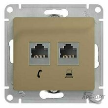 Изображения товара Glossa Титан Розетка 2-я RJ11+RJ45, кат.5E | GSL000485 | SE