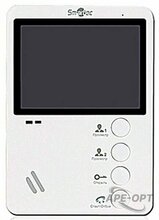 Изображения товара ST-MS104-WT - Монитор видеодомофона Smartec 4", 4-х проводная линия связи, поддержка 2-х панелей вызова, встроенный блок питания, белый