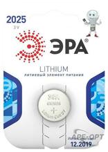 Изображения товара Батарейка литиевая CR2025-1BL (40/320/28160) (часовая) | C0038447 | ЭРА