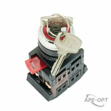 Изображения товара Переключатель АKS-22 черный c замком возвратный NO+NC EKF PROxima | aks-22 | EKF
