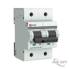 Изображения товара Выключатель автоматический двухполюсный ВА 47-125 125А C 15кА PROxima | mcb47125-2-125C | EKF
