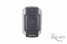 Изображения товара DS-K1104M - Считыватель Mifare карт, дальность считывания: 30-50 мм; поддержка протоколов RS485 и Wiegand (W26/W34); DC12В; 6Вт; -40 °C...+70°C; IP65; размер 118×76×23мм; пластик/металл.