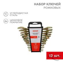 Изображения товара Набор ключей рожковых (6х7-30х32 мм), 12 шт., желтый цинк | 12-5845-2 | REXANT
