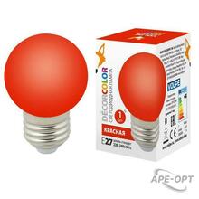 Изображения товара Лампа светодиодная LED-G45-1W/RED/E27/FR/С декоративная LED