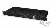 Изображения товара Cabeus JG02-BK - Модуль вентиляторный 19", 2 вентилятора, с цифровым термодатчиком, цвет черный (RAL 9004)