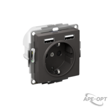 Изображения товара AtlasDesign Базальт Розетка 16А с 2 USB A+A, 5В/2,4А, 2х5В/1,2А, механизм | ATN001430 | SE