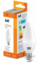 Изображения товара Лампа светодиодная Candle C37 600lm 3000K E14 | LL-I-C37-7-230-30-E14 | IEK
