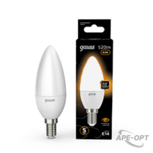 Изображения товара Лампа светодиодная LED 6,5Вт E14 220В 2700К свеча | 103101107 | Gauss