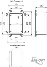 Изображения товара Щит с монтажной панелью пластиковый ЩМП-П 350х250х150мм прозрачная дверь УХЛ1, IP65, IK10 | Б0052353 | ЭРА