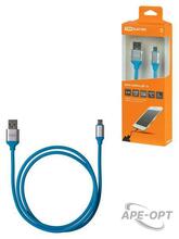 Изображения товара Дата-кабель, ДК 16, USB - micro USB, 1 м, силиконовая оплетка, голубой, | SQ1810-0316 | TDM