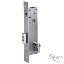 Изображения товара PERCo-LBP85.1 - Врезной электромеханический замок с контактным устройством для двери из алюминиевого профиля, нормально закрытый, межцентровое расстояние 85 мм