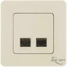 Изображения товара Inspiria Слоновая кость Розетка 2-ая компьютерная RJ45 С/У категория 6 UTP | 673841 | Legrand