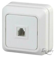 Изображения товара 2-302-01 Intro Розетка телефонная RJ11, IP20, ОУ, Quadro, белый | Б0027661 | Intro