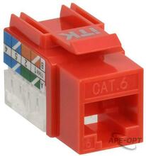 Изображения товара Модуль Keystone Jack кат.6 UTP 110 IDC 90град красный | CS1-1C06U-11-04 | ITK