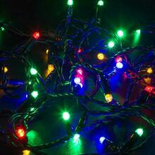 Изображения товара Гирлянда Нить 10м (2 модуля x 5м) 100 LED RGB черный ПВХ IP65 свечение с динамикой 230В | 245-408 | NEON-NIGHT