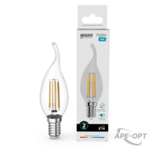 Изображения товара Лампа светодиодная Filament Elementary Свеча на ветру 12W 750lm 4100К Е14 LED 1/10/100 | 42122 | Gauss