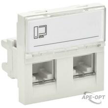 Изображения товара PRIMER РКИ-22-00-П-5 Розетка RJ45 кат.5E (2модуля /2входа) белая | PR-KK40D-RI-0-2-2C5EU-K01 | IEK
